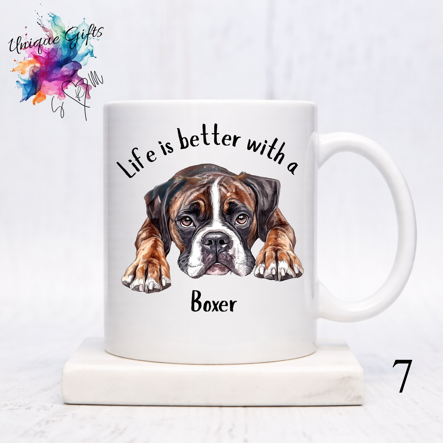 Boxer Dog Coffee Mug | Life is Better with a Boxer – 11oz Ceramic