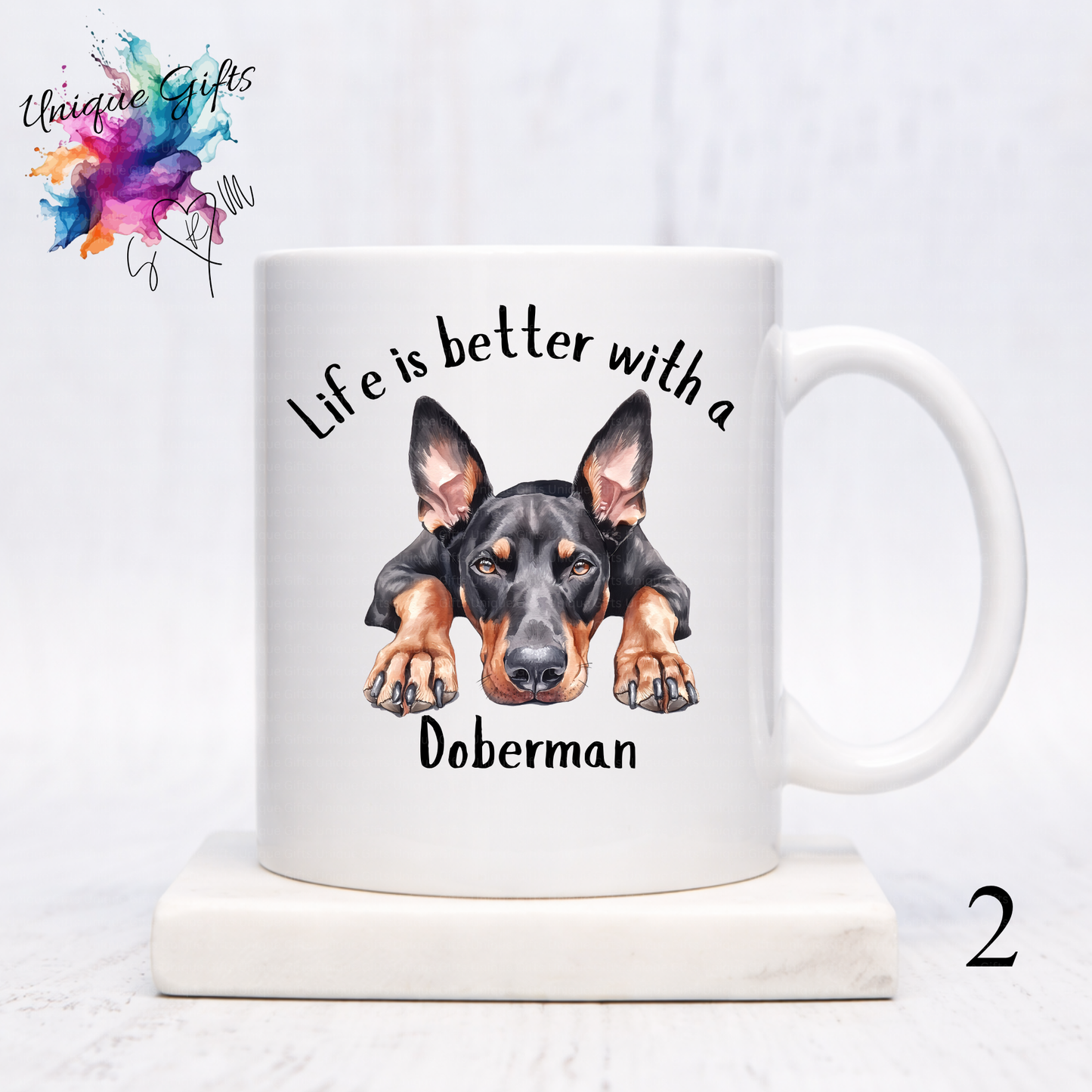 Doberman Coffee Mug | Life is Better with a Doberman – 11oz Ceramic