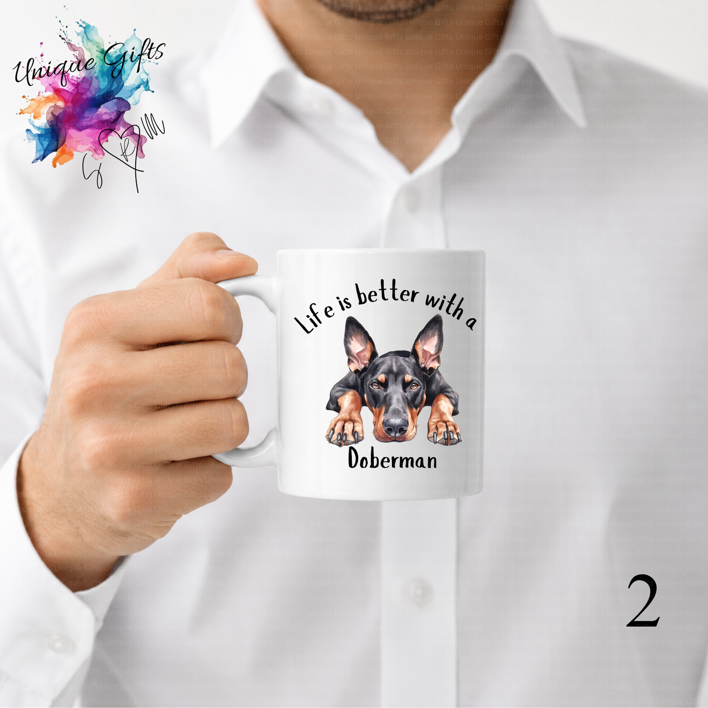 Doberman Coffee Mug | Life is Better with a Doberman – 11oz Ceramic