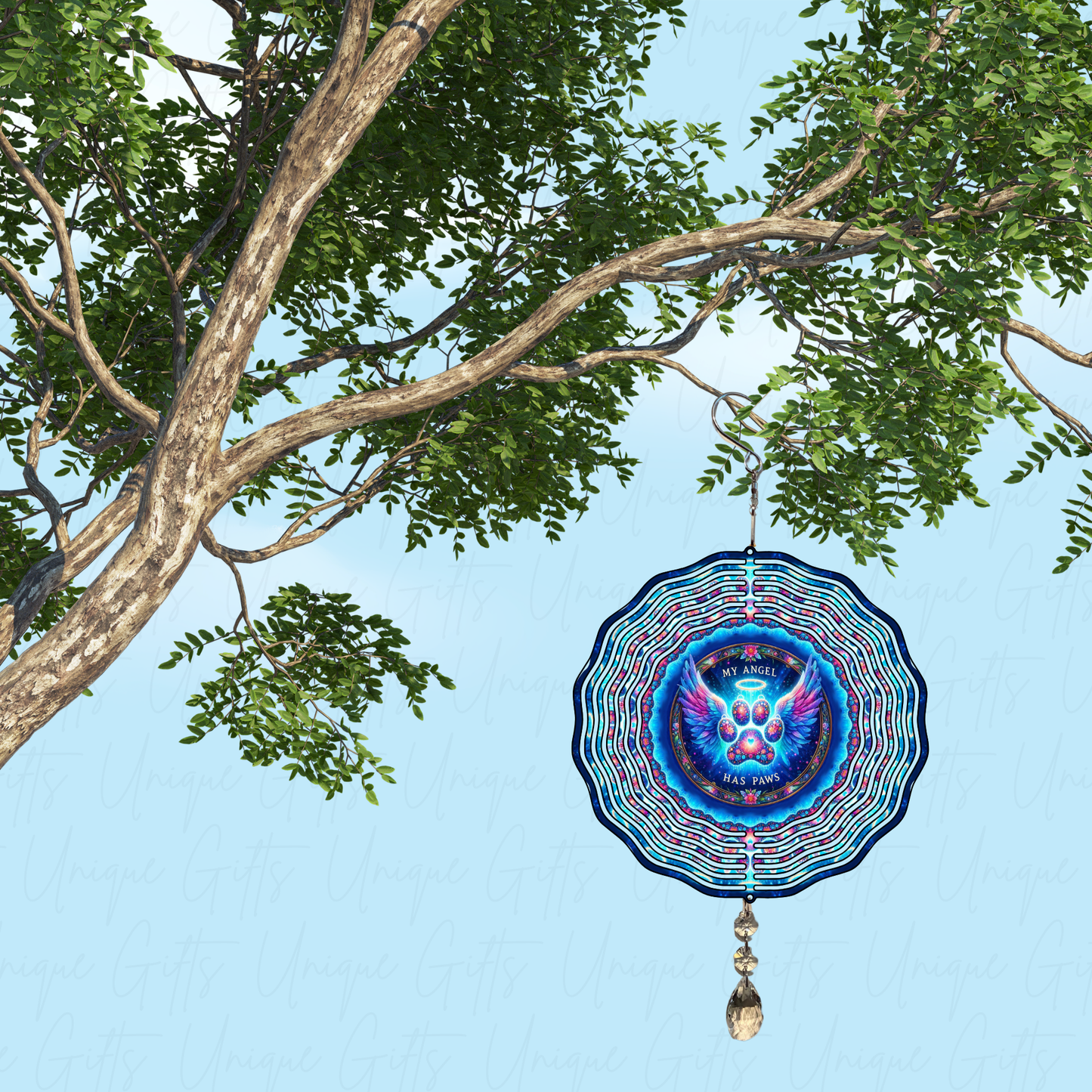 Wind Spinner My Angel Has Paws Design.