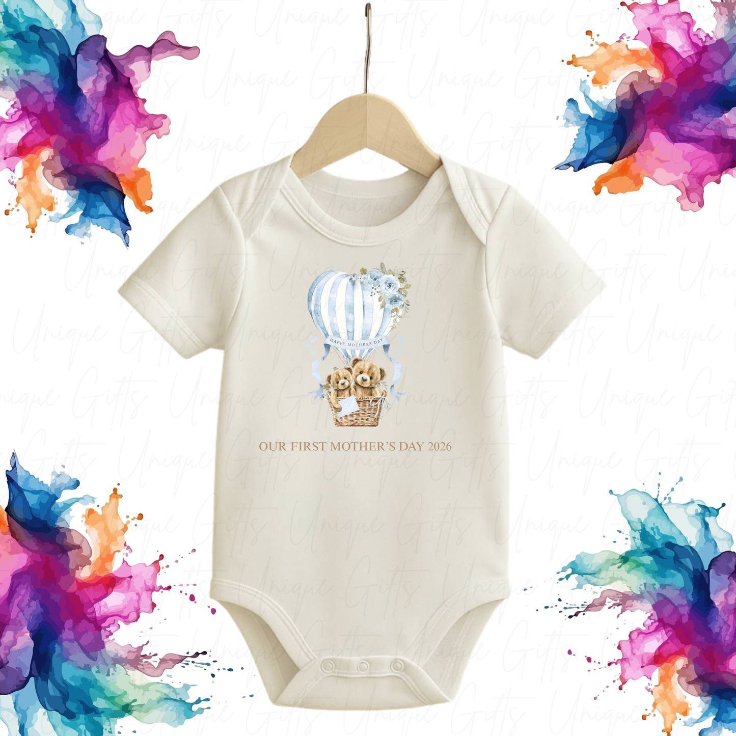Our First Mother's Day Hot Air Balloon Baby Grow | Unique Gifts