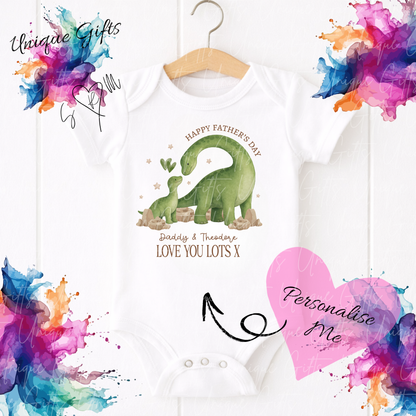 Dinosaur Daddy or Grandad Baby Grow | Unique Gifts