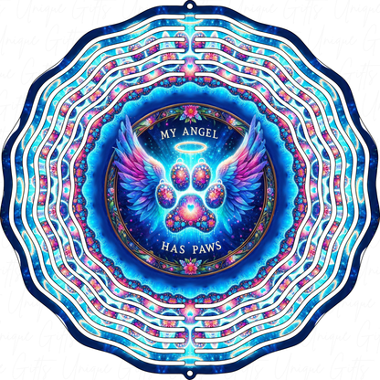 Wind Spinner My Angel Has Paws Design.
