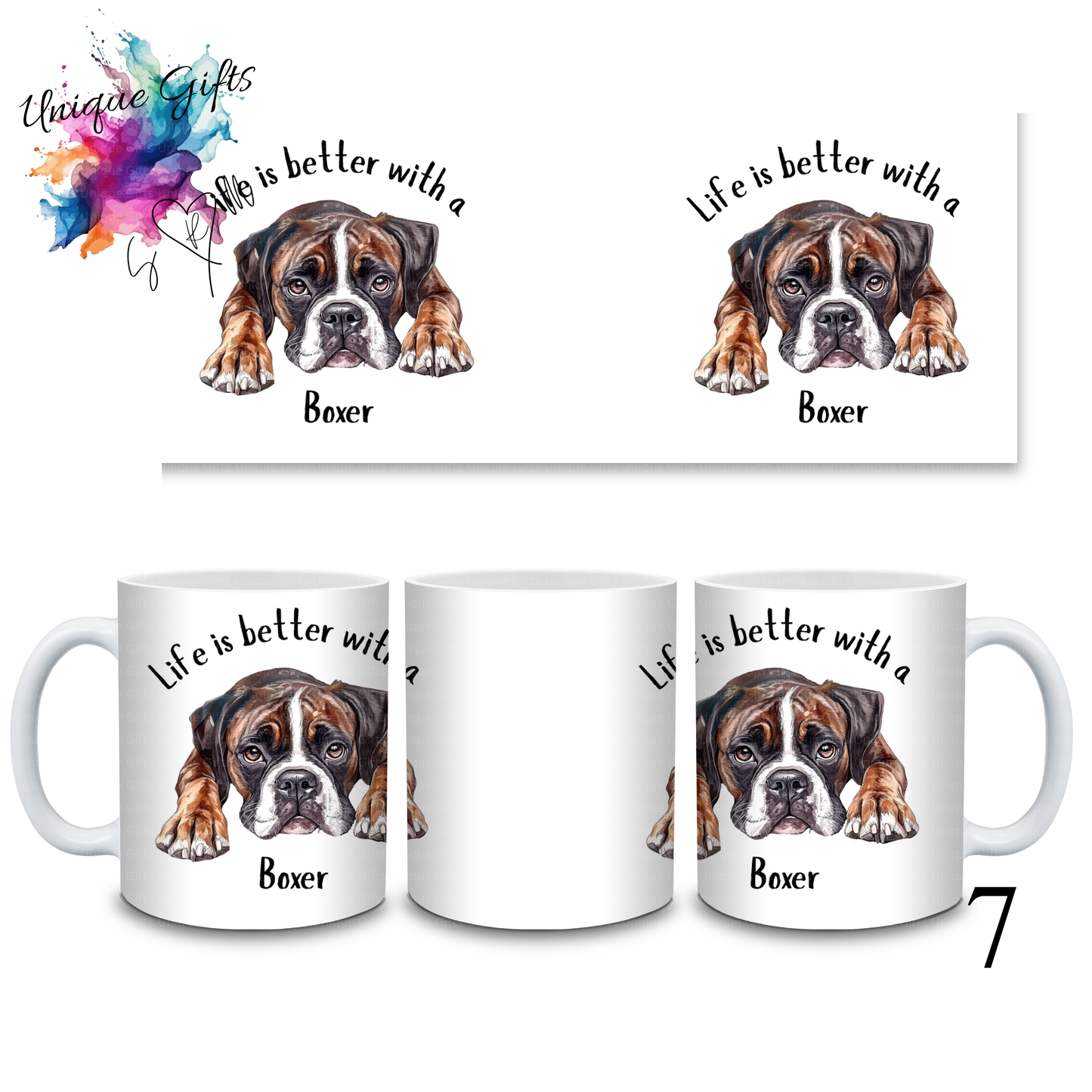 Boxer Dog Coffee Mug | Life is Better with a Boxer – 11oz Ceramic