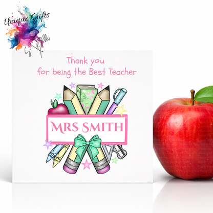 Best Teacher Card – Stationery Bouquet
