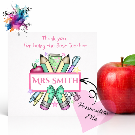 Best Teacher Card – Stationery Bouquet