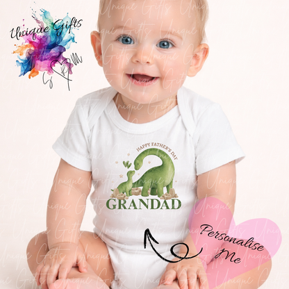 Dinosaur Dad or Grandad Baby Grow | Unique Gifts