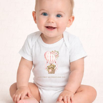 Our First Mother's Day Hot Air Balloon Baby Grow | Unique Gifts