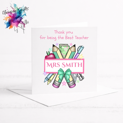 Best Teacher Card – Stationery Bouquet