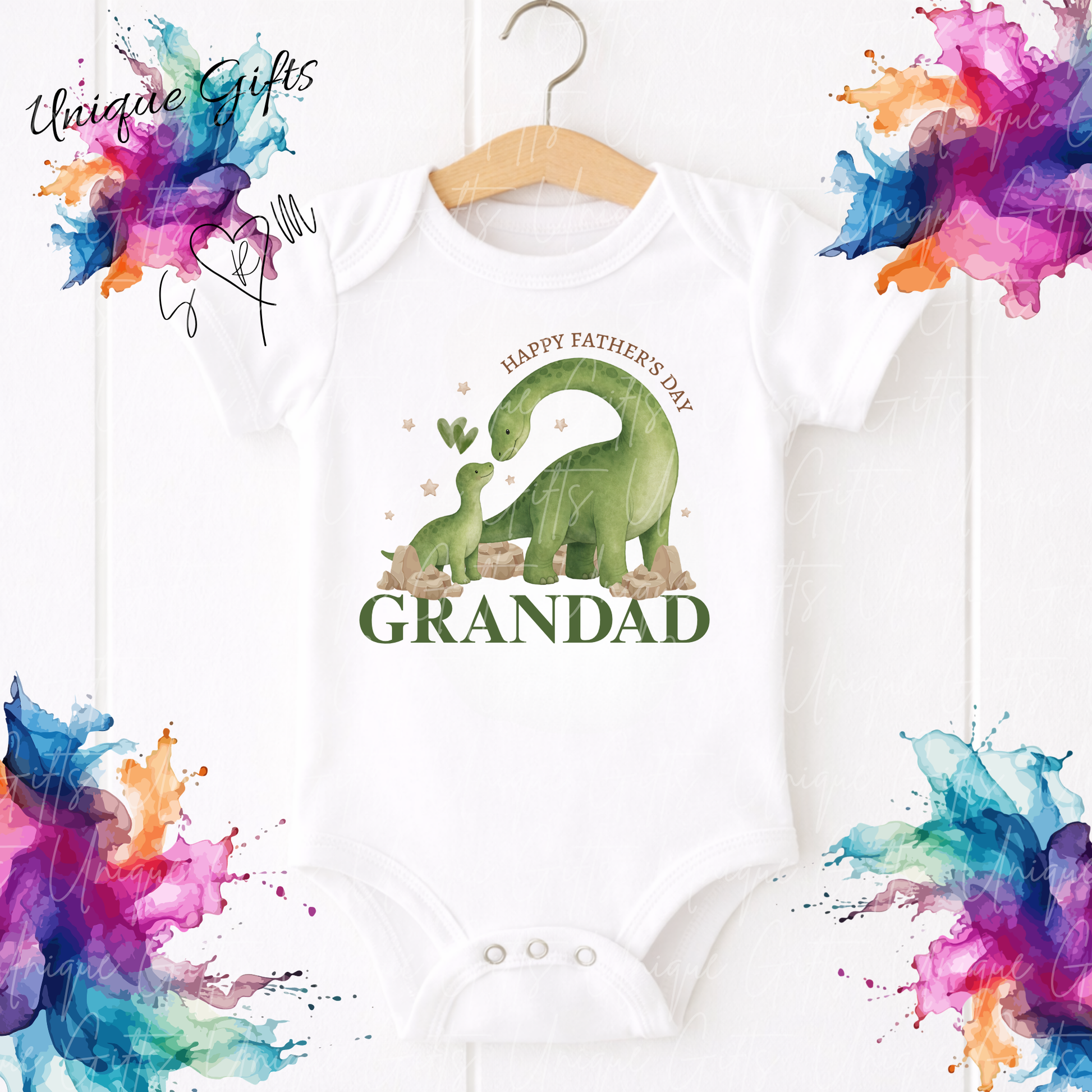 Dinosaur Dad or Grandad Baby Grow | Unique Gifts