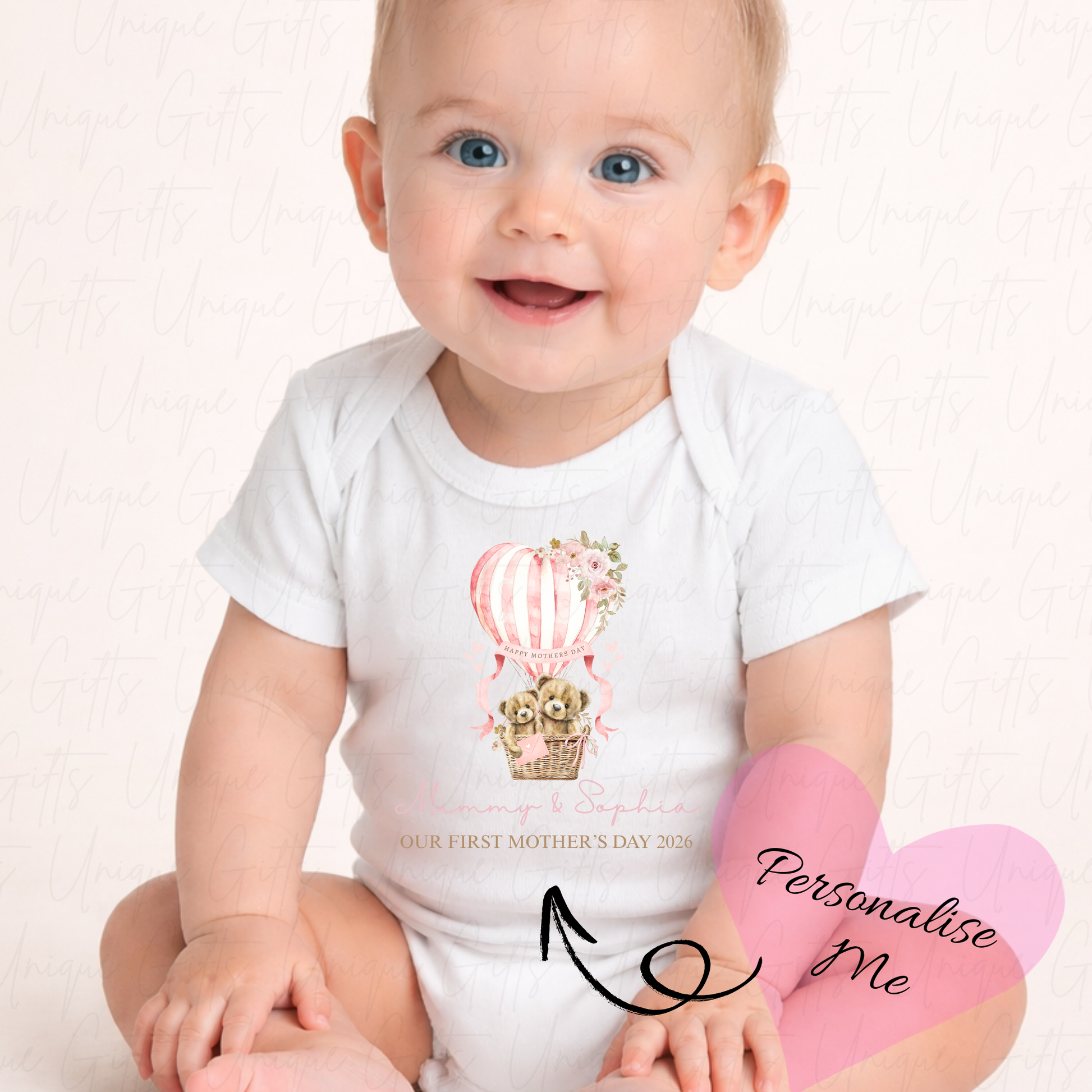 Our First Mother's Day Hot Air Balloon Baby Grow | Unique Gifts