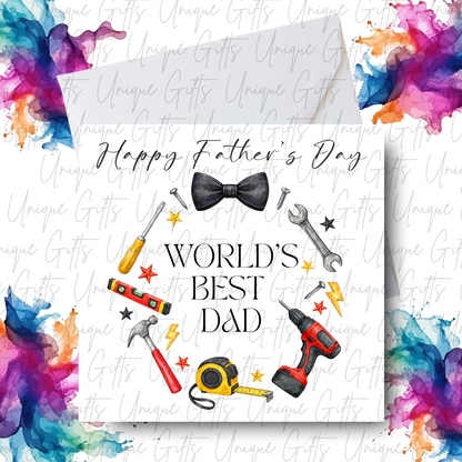 Personalised tools Father's Day card – Dad or Grandad | Unique Gifts