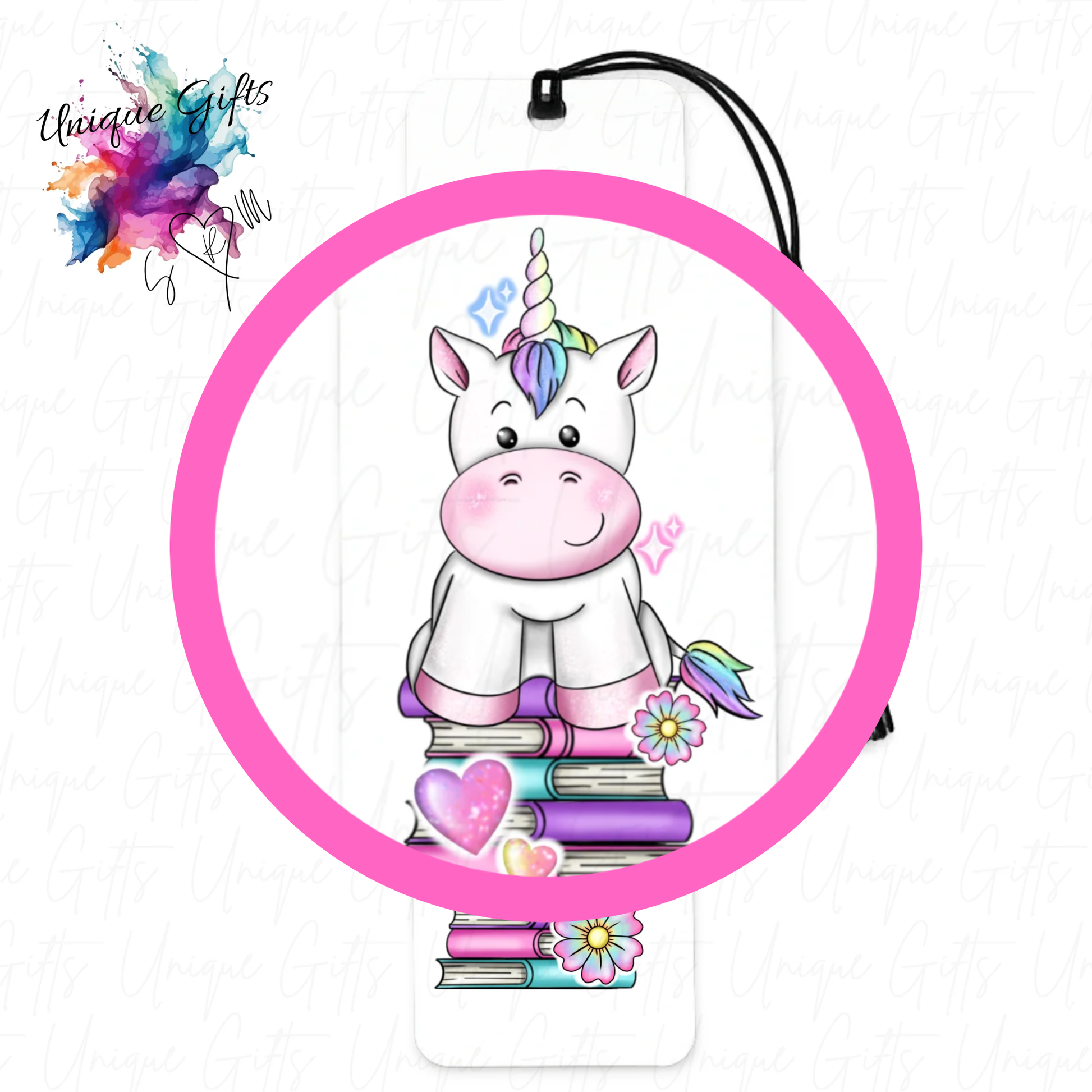 Unicorn colourful bookmark close up – vibrant magical design, personalised gift for book lovers