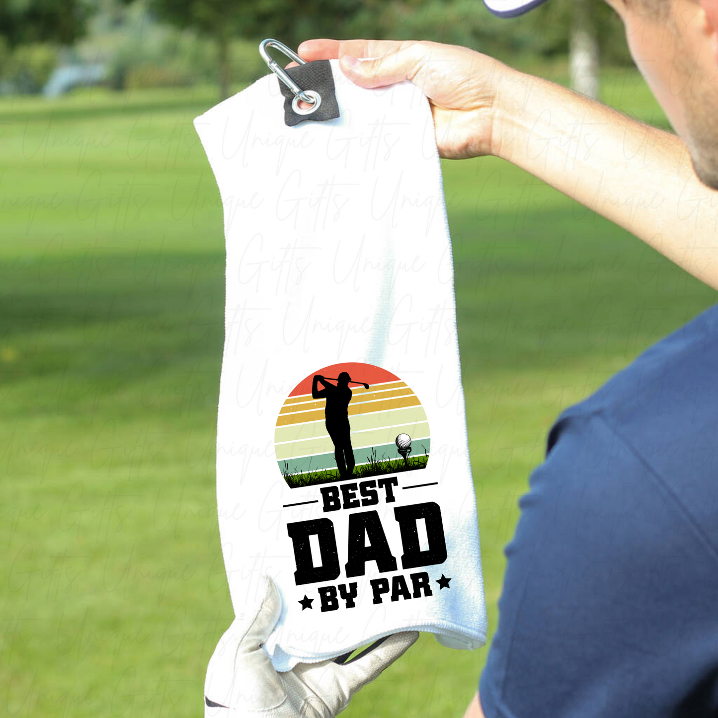 Golf Tournament Towel – Unique Gift, Best Dad by Par Golf Towel.