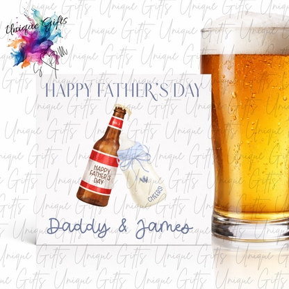 personalised-beer-pint-glass-fathers-day-card-daddy-or-grandad | Unique Gifts
