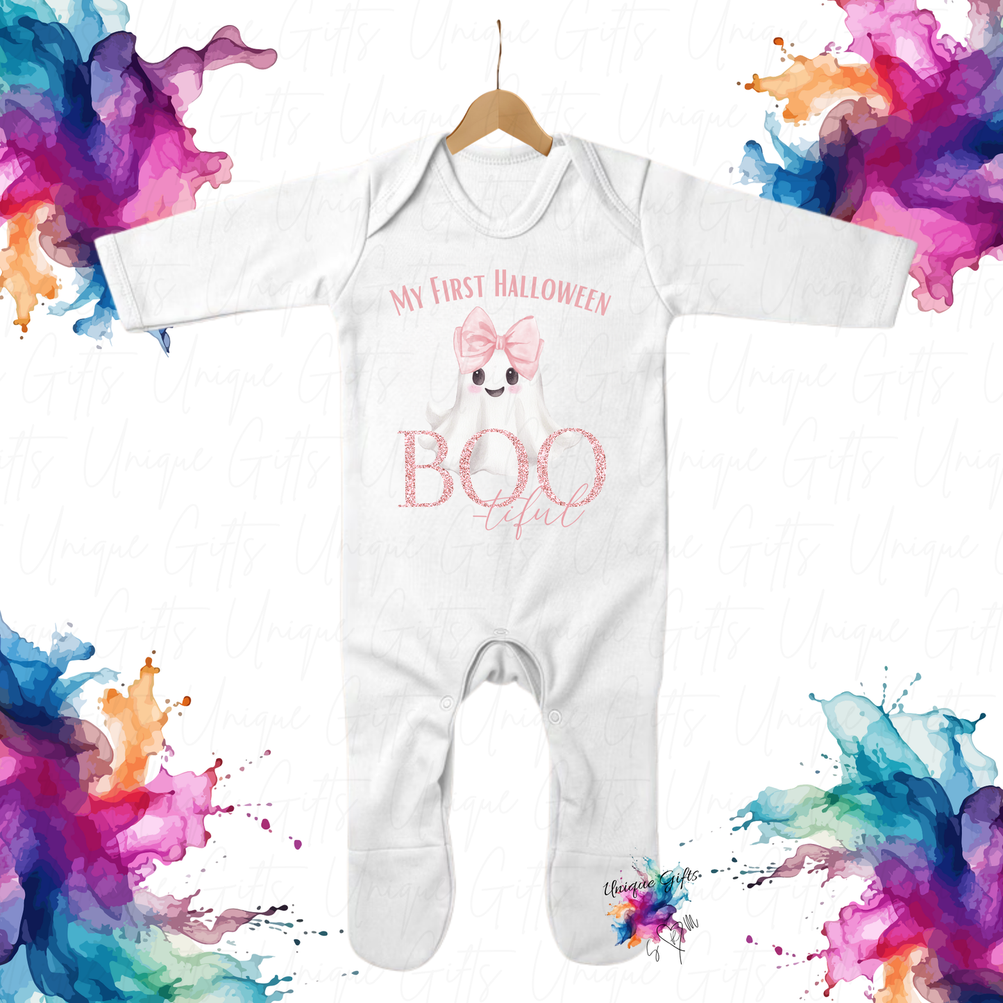 Halloween Baby Romper – Boo-tiful Personalised Design | Cute Custom Baby Outfit (Newborn to 12 Months)