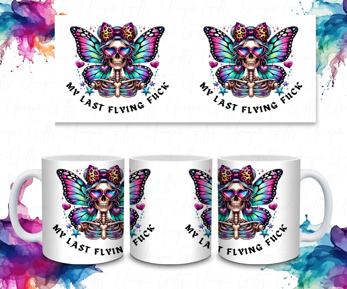 Adult Coffee Mug Featuring a Butterfly, My Last Flying F*ck.