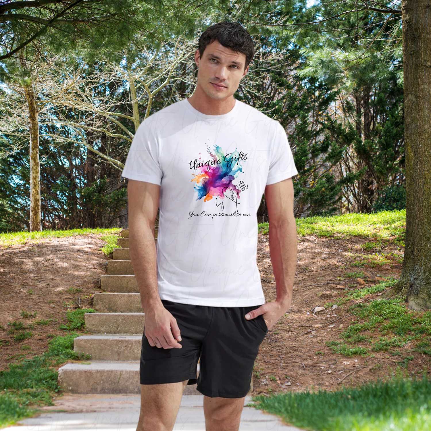 Men's personalised performance t-shirt – custom activewear gift, sizes XS to 6XL