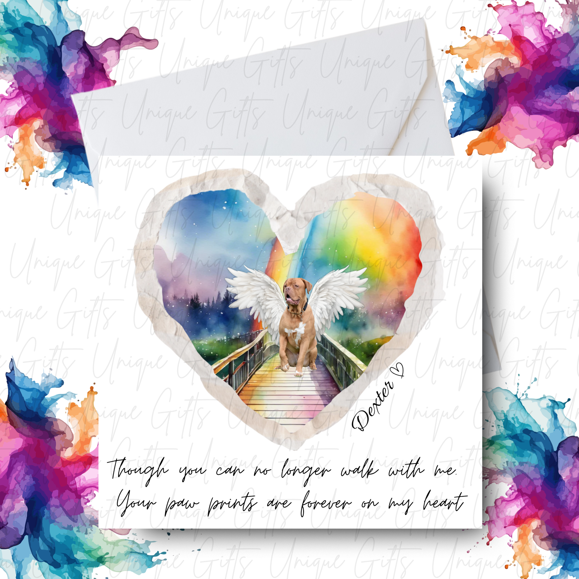 Handmade Sorry for Your Loss Dog Card – 300gsm Card with Envelope – Unique Gifts