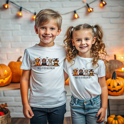 Personalised Moo D Halloween T-Shirt for Children – Custom Name Baby & Toddler Tee | Soft Cotton Blend