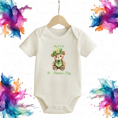 My First St Patrick's Day Bear Baby Grow | Unique Gifts