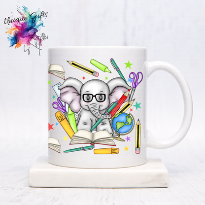 Teacher Elephant Mug – Glasses & Stationery Design