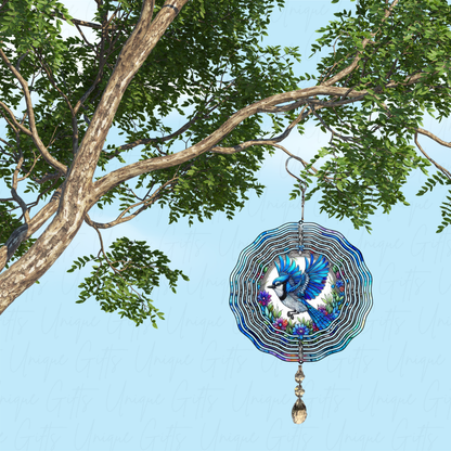 Wind Spinner Cute Blue Bird Design.
