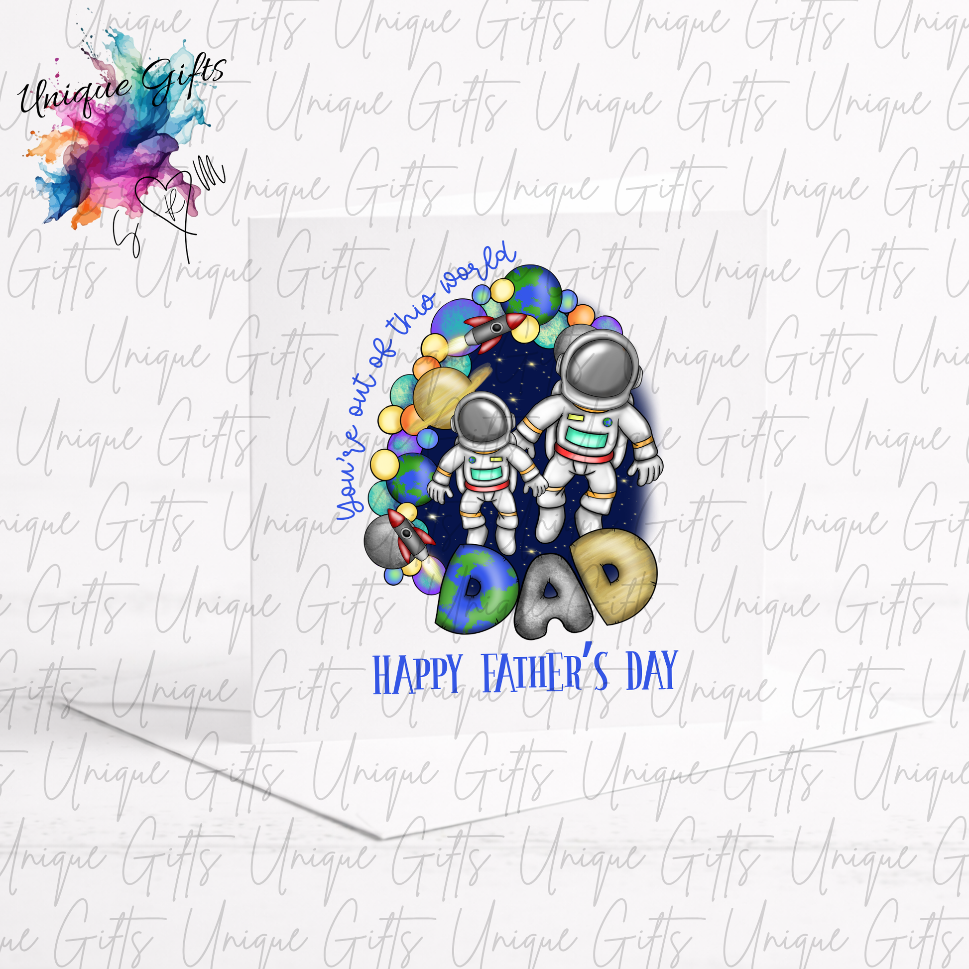 Personalised space Father's Day card – Dad | Unique Gifts