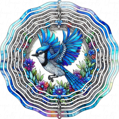 Wind Spinner Cute Blue Bird Design.