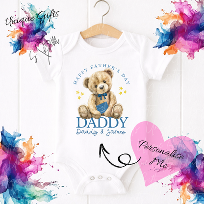 Cute Bear Daddy or Grandad Baby Grow | Unique Gifts