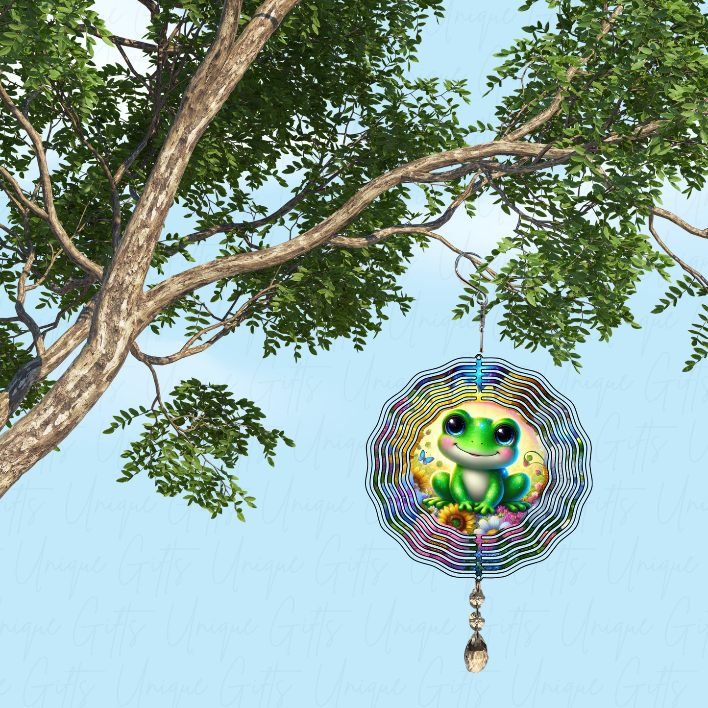 Wind Spinner Cute Frog Design.