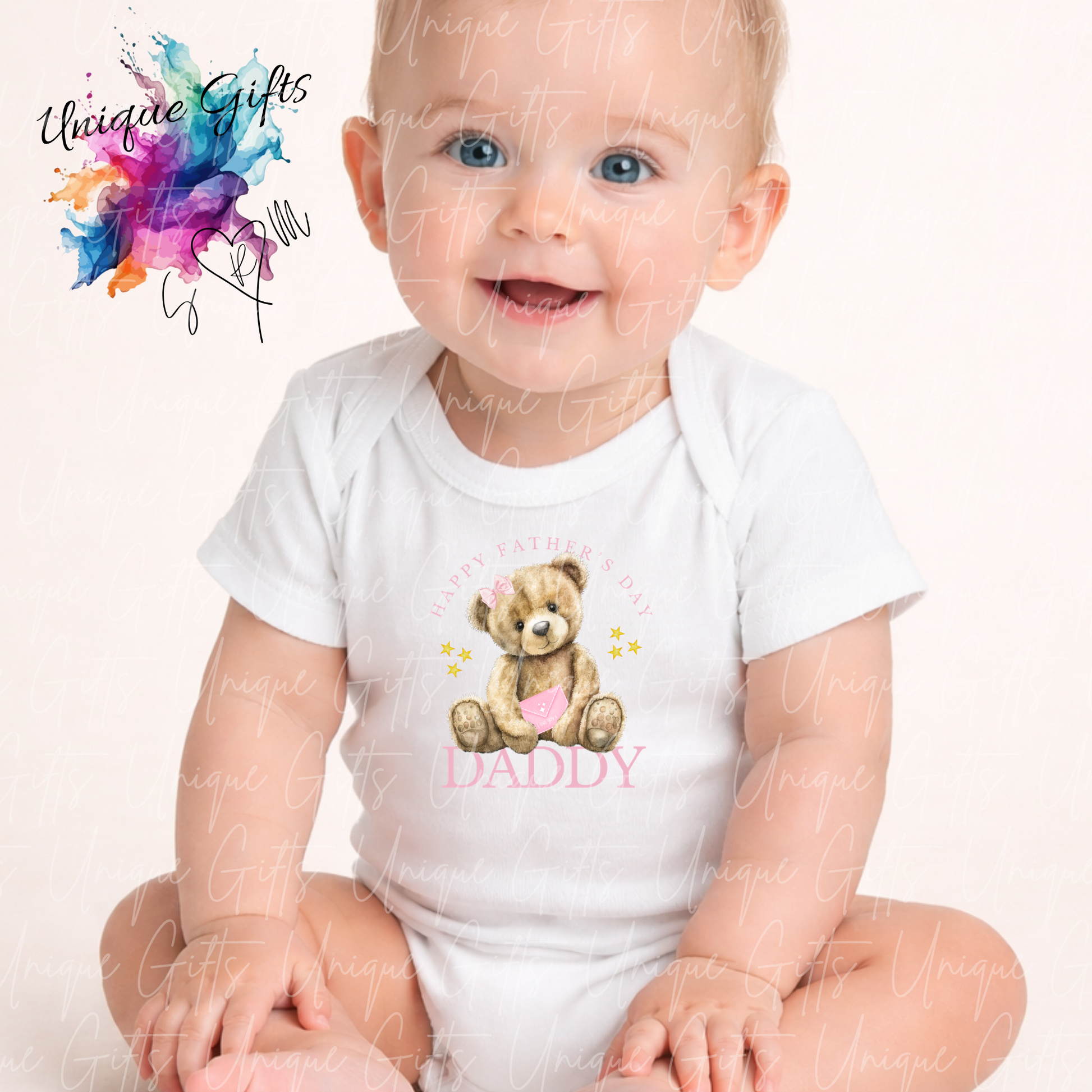 Cute Bear Daddy or Grandad Baby Grow | Unique Gifts