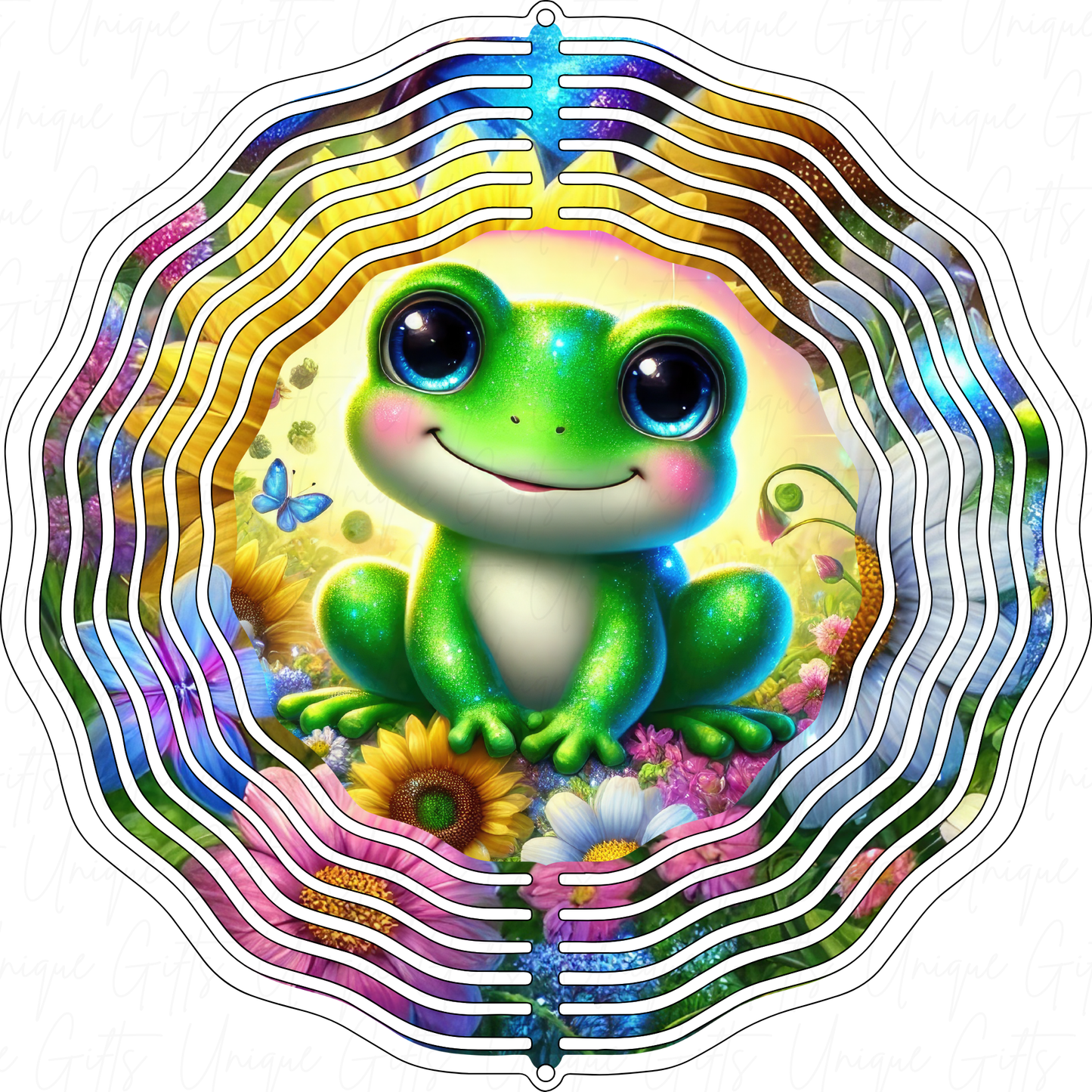 Wind Spinner Cute Frog Design.