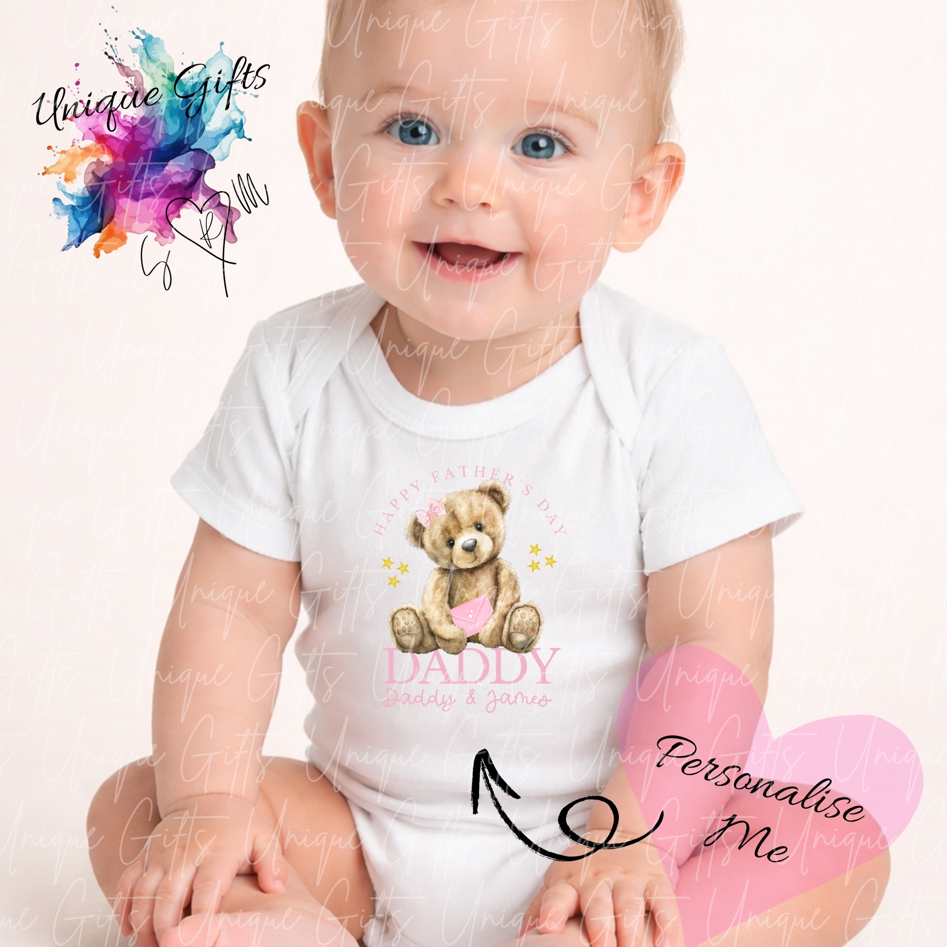 Cute Bear Daddy or Grandad Baby Grow | Unique Gifts