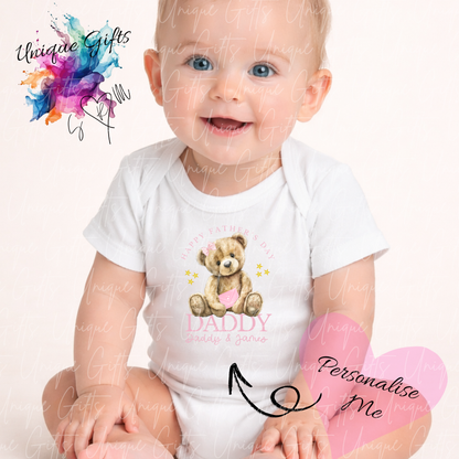 Cute Bear Daddy or Grandad Baby Grow | Unique Gifts