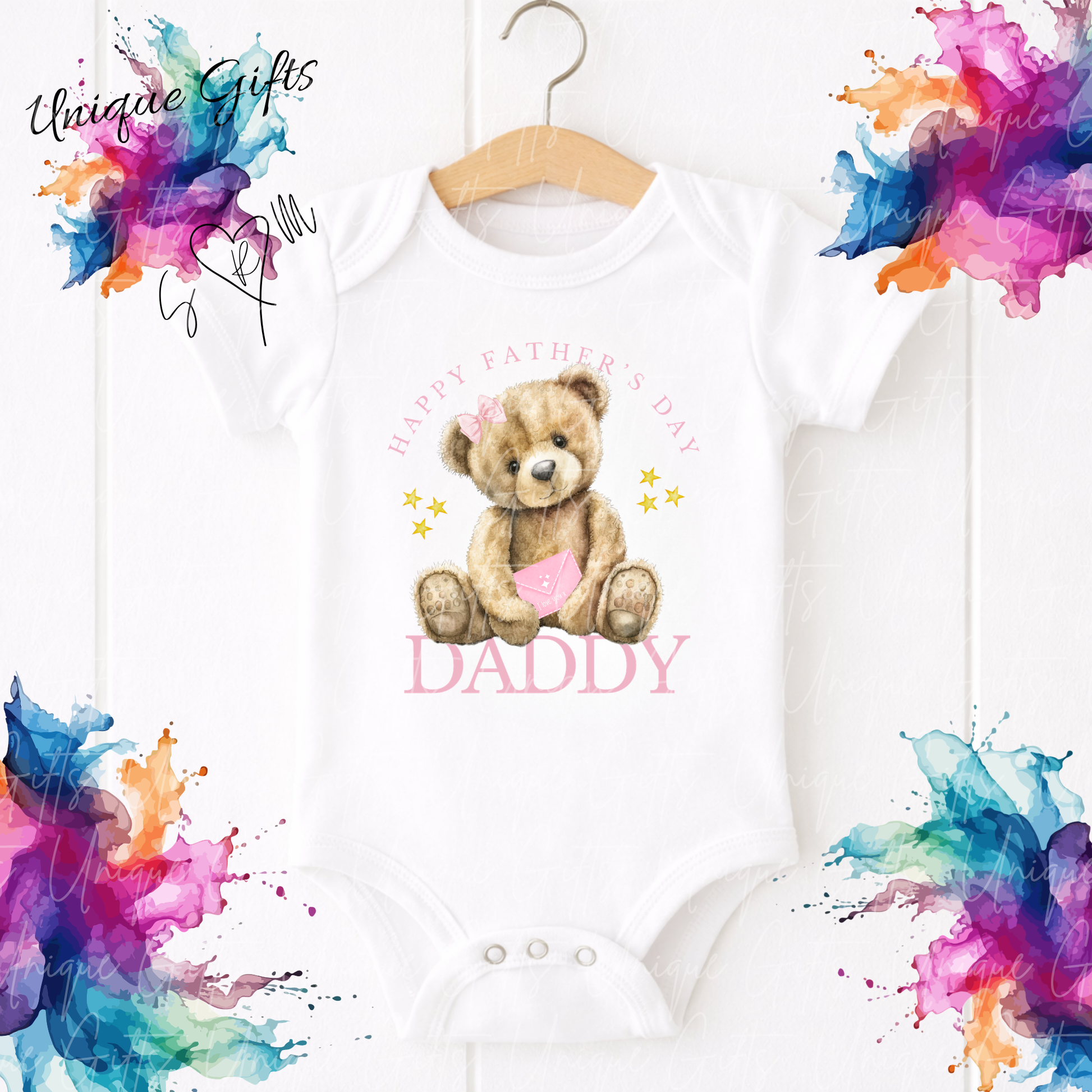 Cute Bear Daddy or Grandad Baby Grow | Unique Gifts