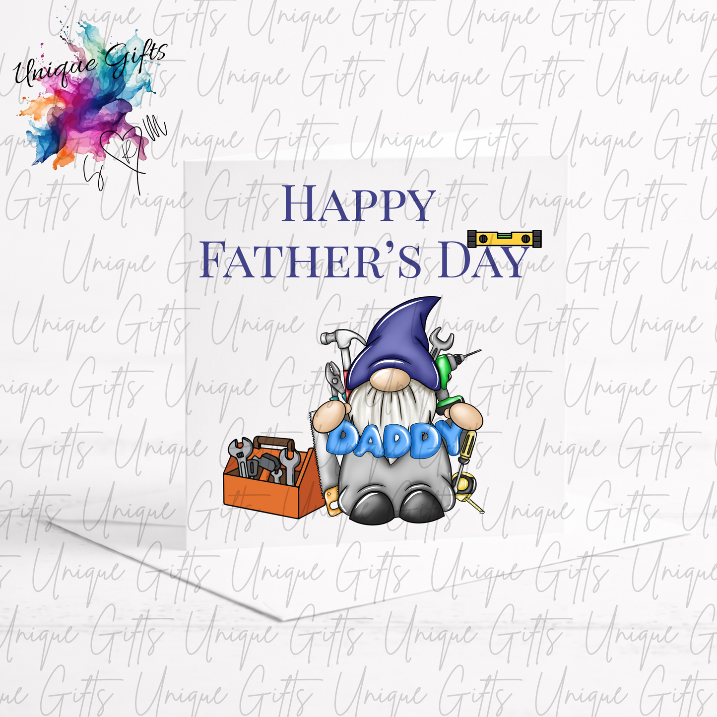 Personalised gonk tools Father's Day card – Daddy or Dad | Unique Gifts