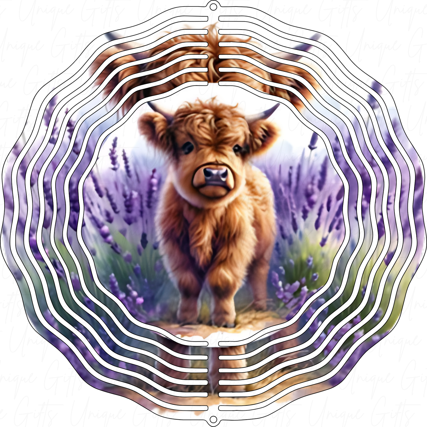 Wind Spinner Cute Highland Cow Design.