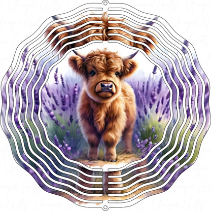 Wind Spinner Cute Highland Cow Design.