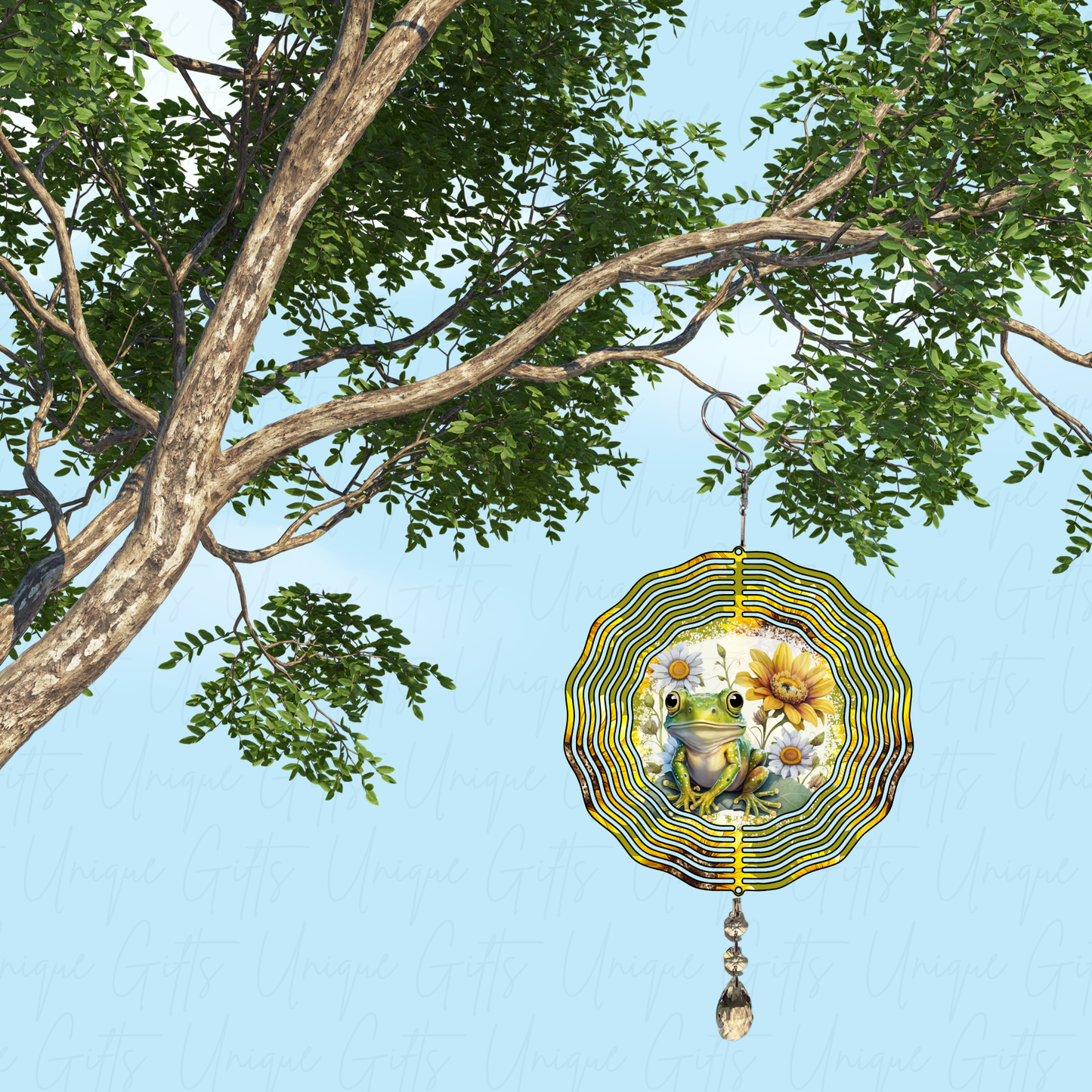 Wind Spinner Cute Frog Design.