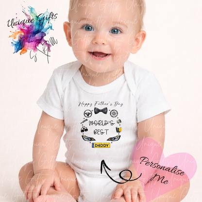 Cars Daddy or Grandad Baby Grow | Unique Gifts