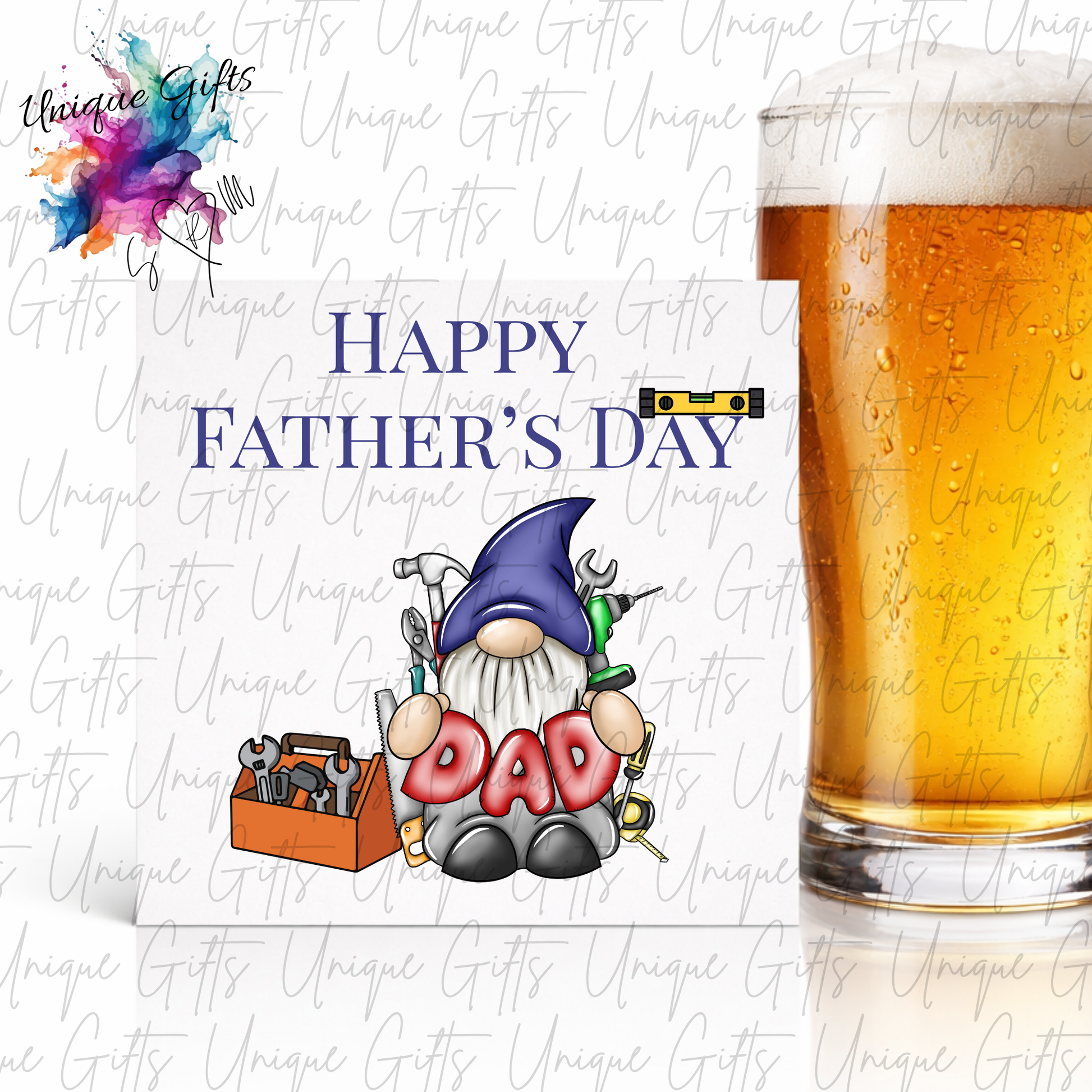 Personalised gonk tools Father's Day card – Daddy or Dad | Unique Gifts