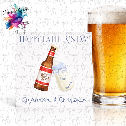 personalised-beer-pint-glass-fathers-day-card-daddy-or-grandad | Unique Gifts