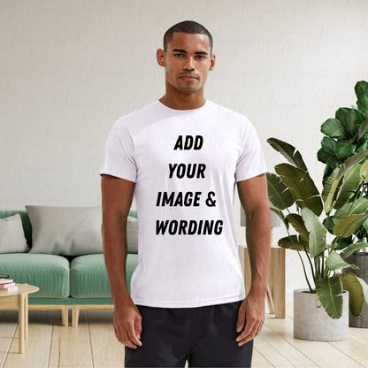 Men’s Custom Performance T-Shirt | Lightweight, Wicking, Stretch Fit | Personalised Activewear Gift