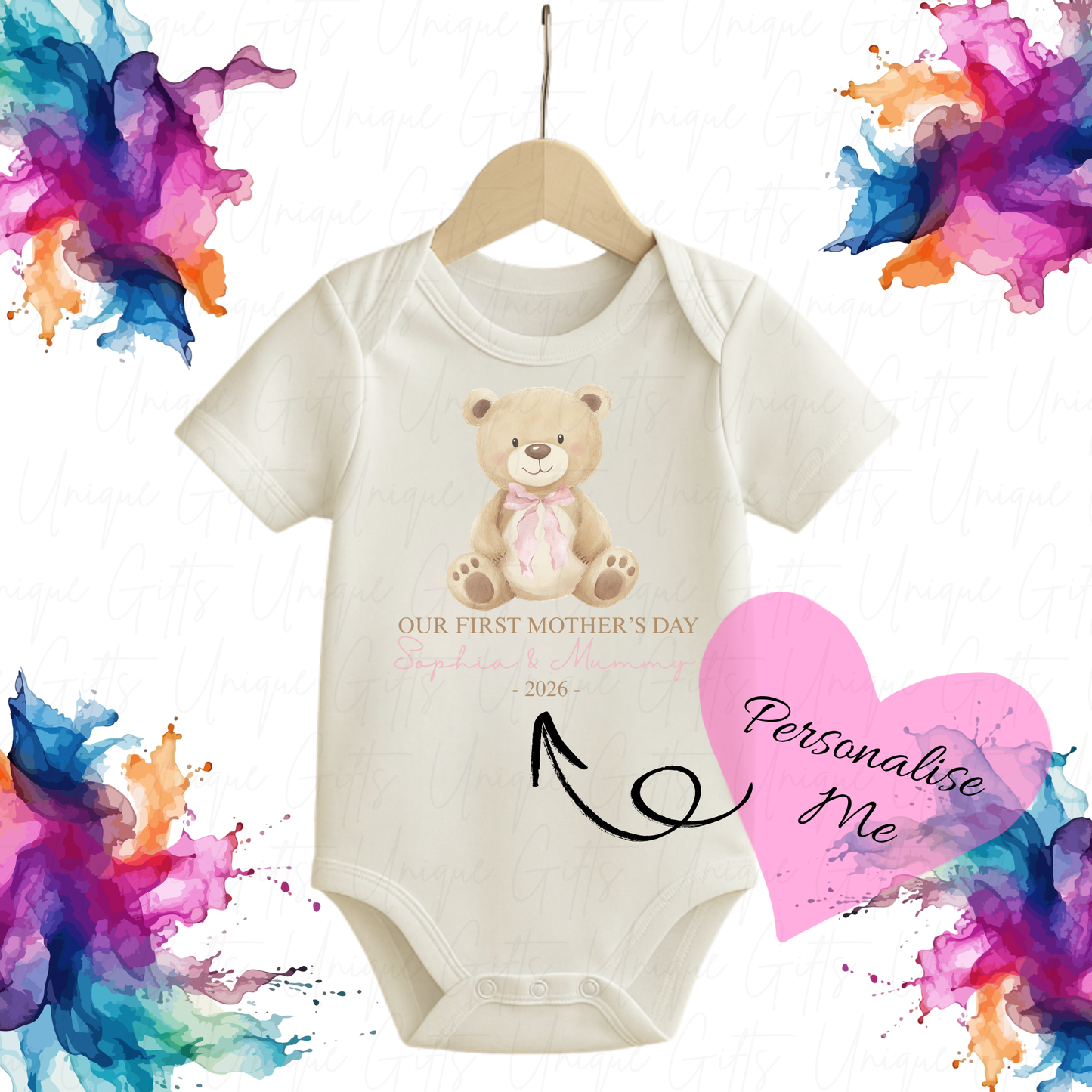 Our First Mother's Day Bear Baby Grow | Unique Gifts