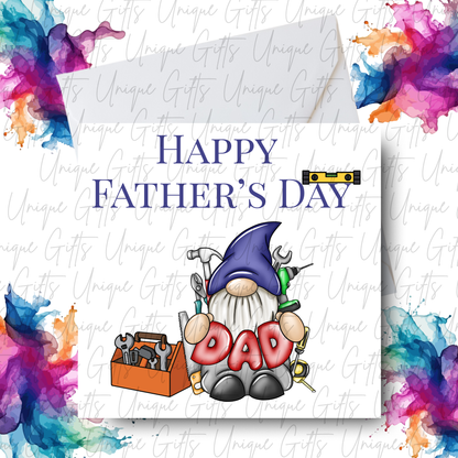 Personalised gonk tools Father's Day card – Daddy or Dad | Unique Gifts