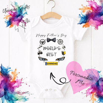 Cars Daddy or Grandad Baby Grow | Unique Gifts