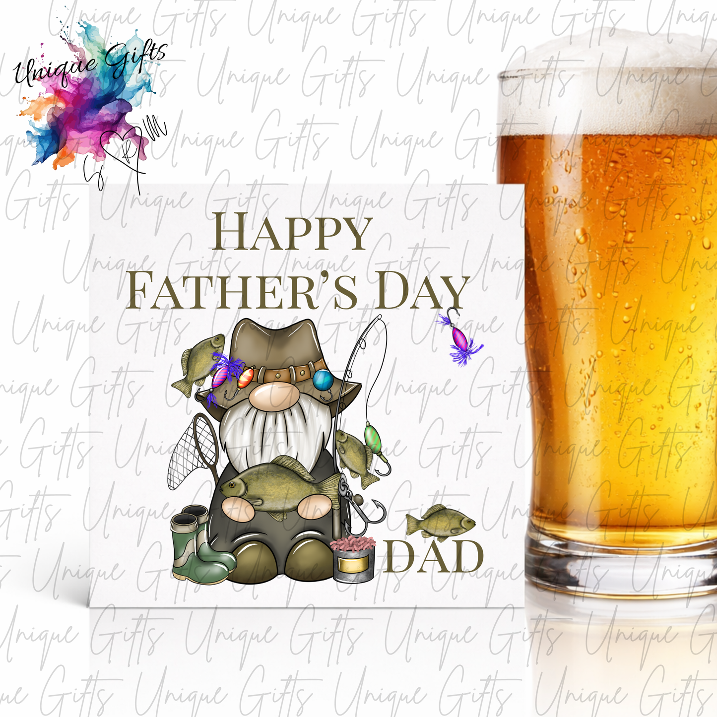 Personalised fishing Father's Day card – Dad | Unique Gifts