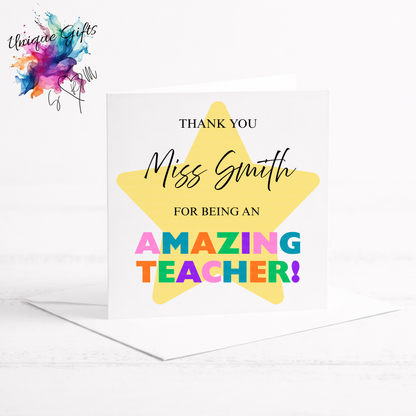 Thank You Teacher Card – End of Term
