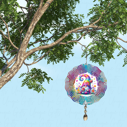Wind Spinner Cute Colourful Gnome Design.